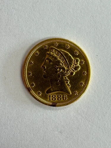 1886年 S $5.00 リバティヘッド金貨ハーフイーグル お買い得価格|WORLD RESOURCE【KING店】