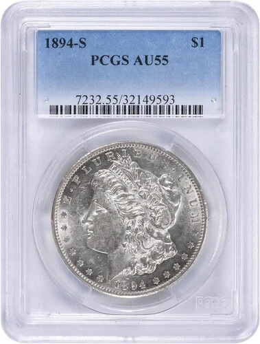 1894-S モルガン銀貨 AU55 PCGS