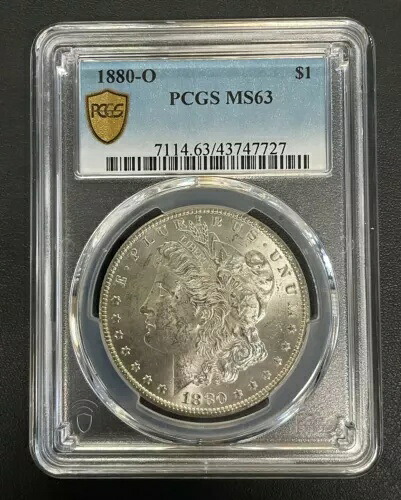 1880-O モルガン 90% 銀貨 $1 PCGS MS-63、高品位セミキーデート