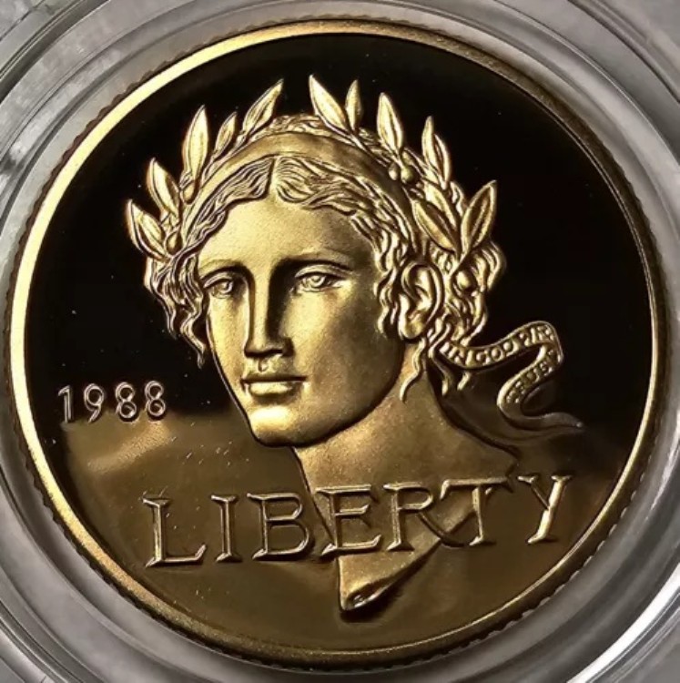 1988年 W リバティ ソウルオリンピック DCAM プルーフ記念 5ドル金貨 カプセル入り