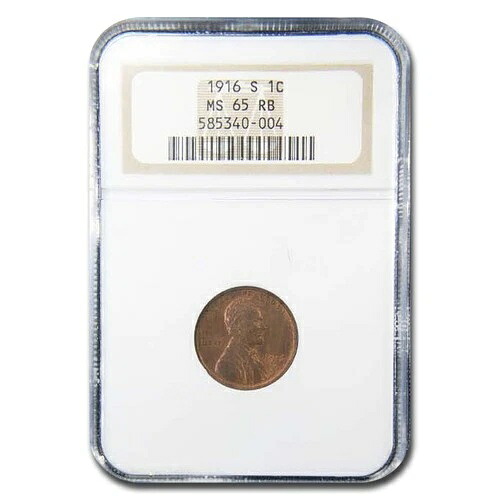 1916-S リンカーンセント MS-65 NGC (赤/茶)