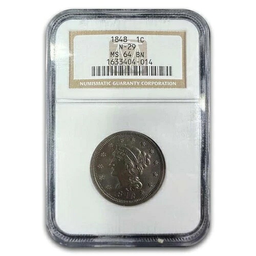 1848年 ラージセント MS-64 NGC (ブラウン、N-29)