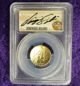 2020 W PCGS MS70 ゴールド バスケットボール殿堂入り $5 ドミニク・ウィルキンス、オート 1/4