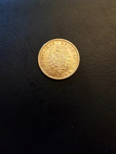 1875年 プロイセン20ブランド金貨 ウィルヘルム、金貨