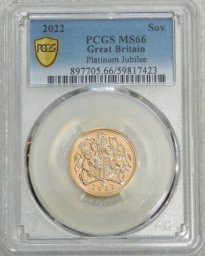 2022年 英国ゴールドソブリン金貨 PCGS MS66 新品鑑定済 #N133B