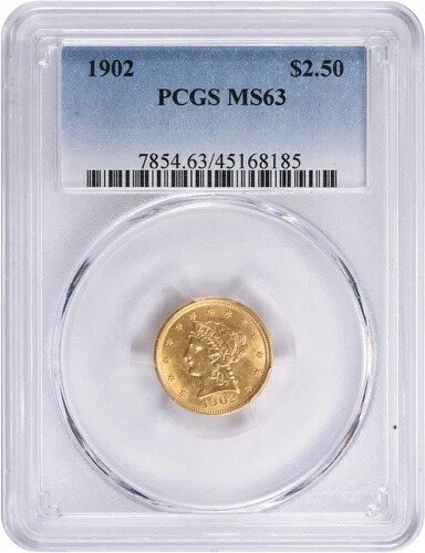 1902年 2.50ドル ゴールド リバティヘッド MS63 PCGS