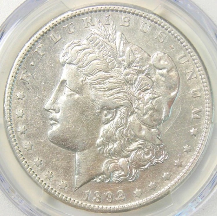 1892-S モーガン シルバー ダラー 1 ドル コイン - PCGS AU 認定詳細 - AU で希少な日付