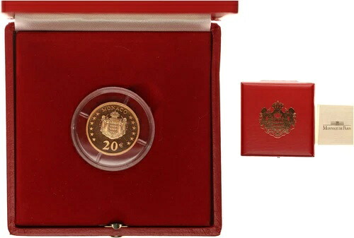 モナコ 20ユーロ 2002年金貨 プリンス・レーニエ3世 PP * ポリッシュプレート 73319-