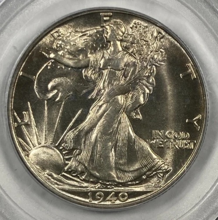 1940-S .50セント ウォーカー。PCGS MS66。