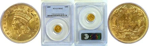 1889年 1ドル金貨 PCGS MS-62|WORLD RESOURCE【KING店】