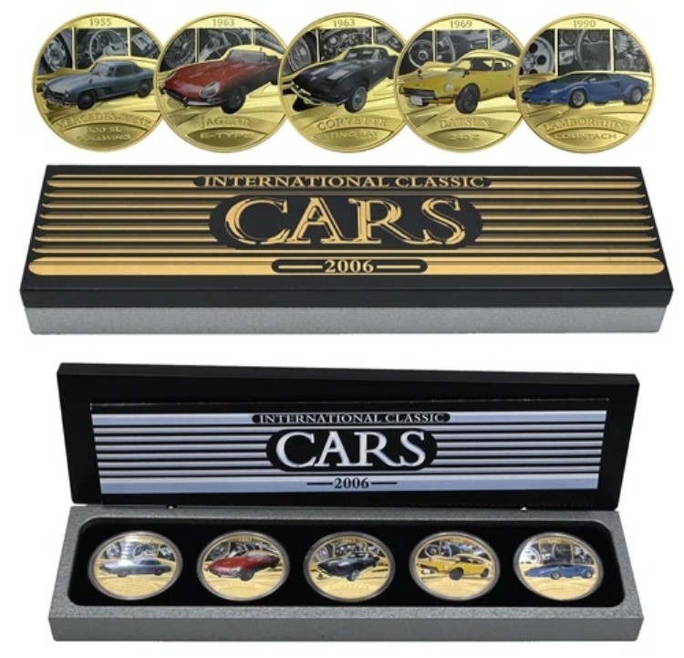 ツバル 2006年 5枚セット 1オンス 金メッキ シルバー インターナショナルクラシック CARS プルーフセット|WORLD RESOURCE【KING店】