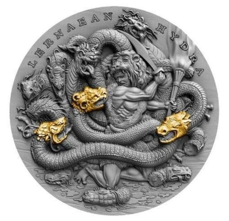 レルネアン・ヒュドラ ヘラクレスの十二の功業 2オンス 銀貨 5ドル ニウエ 2019年|WORLD RESOURCE【KING店】