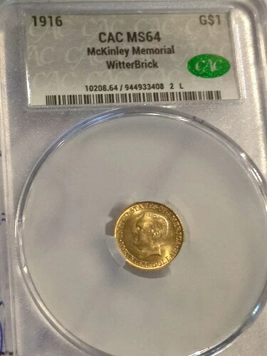 1916年 G$1 マッキンリー記念金貨 MS64 CAC (PCGSより良好)｜WORLD RESOURCE【KING店】