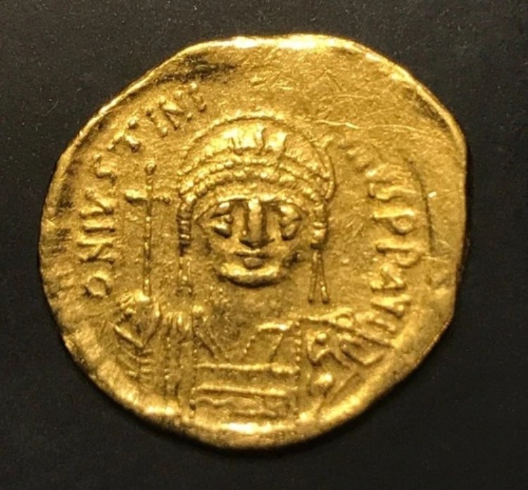 古代ビザンチンコイン、ユスティニアヌス1世、西暦527-565年、ソリダスゴールド！｜WORLD RESOURCE【KING店】