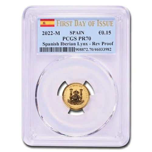 2022-M スペイン 1/10オンス ゴールド リンクス ダブロン PR-70 PCGS (FDI)