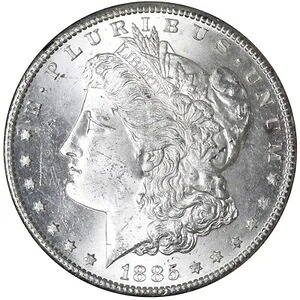 1885-S モーガン銀貨 BU UNC MS ゴージャスコイン！ E717 XZEAG