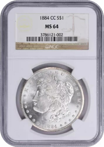 1884-CC モルガン銀貨 MS64 NGC