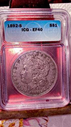 1892-S モーガン銀貨 - 極めて良好な状態 XF40 - 重要な日付！貴重なコインです。