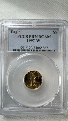 1997年W $5 1/10オンス ゴールド アメリカンイーグル PCGS PR70 DCAM