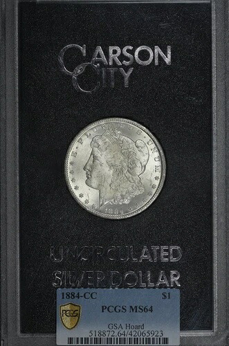 1884-CC GSA モルガン・ダラー PCGS MS-64 オリジナルボックス＆カード付き