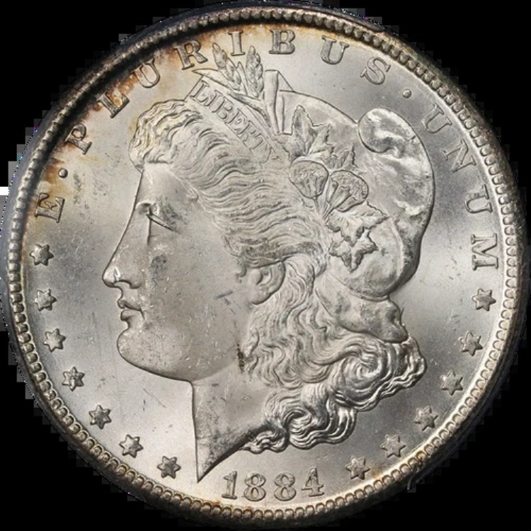 1884-CC モルガン銀貨 PCGS MS65 良好な外観 強い刻印