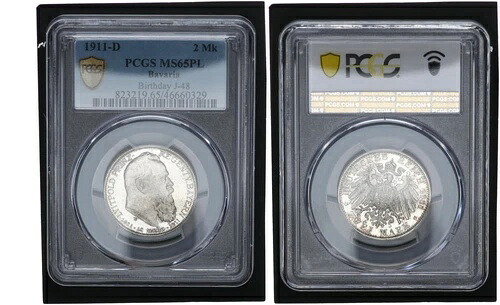 バイエルン 2マーク 1911 D ルイトポルド - 初版 PCGS MS65PL 104547｜WORLD RESOURCE【KING店】