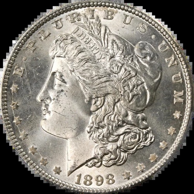 1898-P モルガン銀貨 PCGS MS66 素晴らしい外観 強い刻印