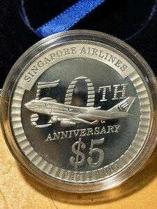 楽天市場】シンガポール 1977年記念銀貨 .500 ファインプルーフ 10ドル