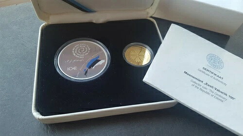 エストニア 100ユーロ 金銀貨 SET 2018 - 「エストニア共和国100」 1918-2018
