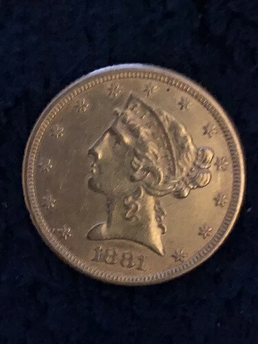 1881年米国 - 5ドル - 自由の王冠の頭 - ハーフイーグル - .900金貨 - 1 470,360円