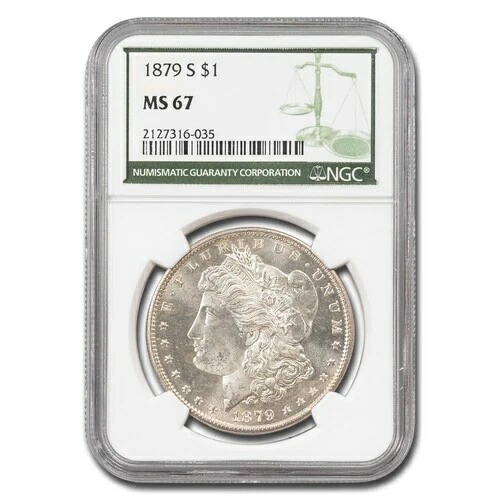 1879-S モルガン・ダラー MS-67 NGC（グリーンラベル）