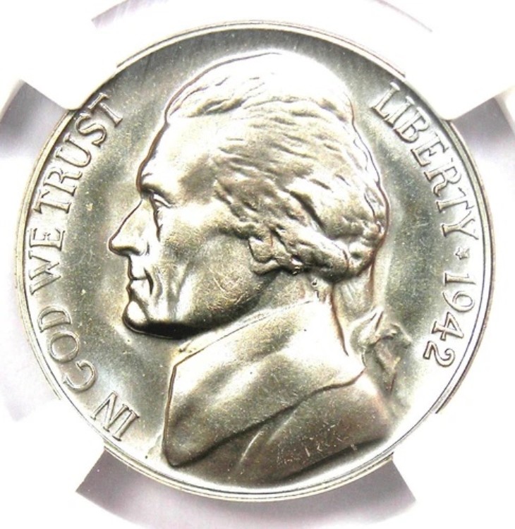 1942-P プルーフ ニッケル タイプ 1 ジェファーソン ニッケル 5C - NGC PR68 (PF68) - 価値 6,000 ドル!