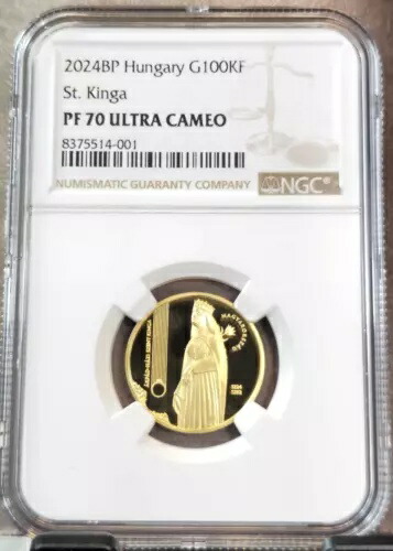 2024年 ハンガリー ゴールド 100000 フォリント サン・キンガ NGC PF 70 ウルトラカメオ 希少宝石