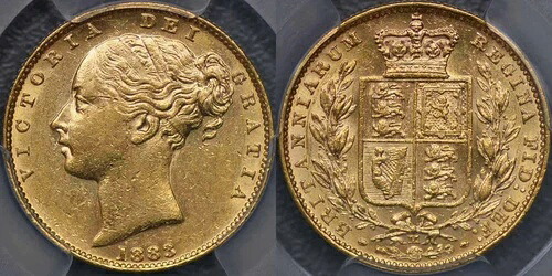 オーストラリア 1883年 メルボルンシールド リバースソブリン - PCGS AU55｜WORLD RESOURCE【KING店】