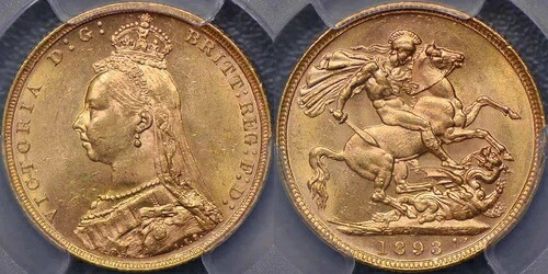 オーストラリア 1893年 メルボルン ジュビリーヘッド ソブリン金貨 - PCGS MS62｜WORLD RESOURCE【KING店】