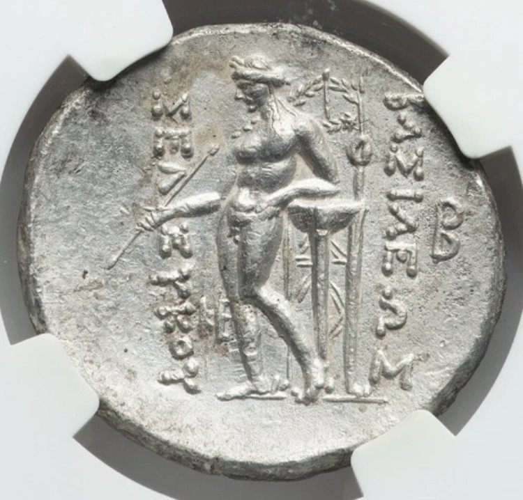 セレウコス朝 セレウコス2世 カリニクス・アポロ NGC AU FineStyle 古代コイン 158