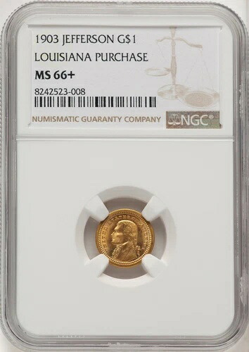 1903年 G$1 ジェフ記念金貨 NGC MS66+
