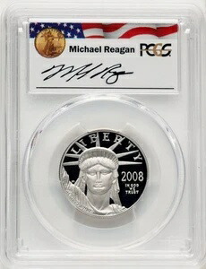 2008-W 50ドル ハーフオンス プラチナ マイケル・レーガン レーガン・レガシーシリーズ PCGS PR70