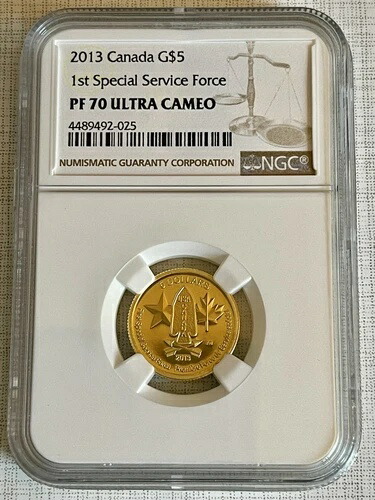 カナダ 2013年 第1特殊部隊部隊 5ドル金貨 NGC PF70 ウルトラカメオ SKU# 7060