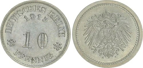 10 フェニッヒ 1915 J.13とJ.298 XFへの非常に珍しいプローブ(42769)|WORLD RESOURCE【KING店】