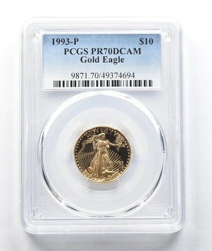 1993-P 10ドル アメリカン ゴールド イーグル 1/4オンス ゴールド PR70 DCAM PCGS