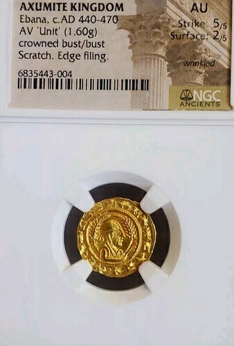 アクスマイト エバナ AV ユニット NGC AU 5/2 古代エチオピアコイン ゴールド