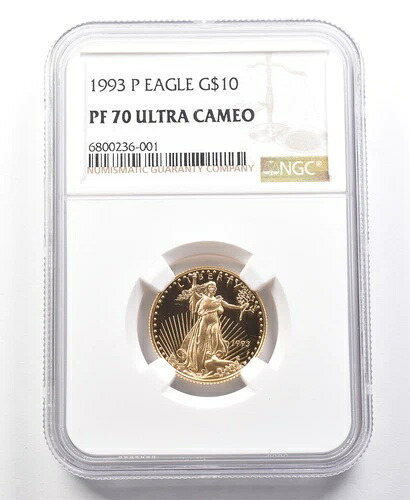 1993-P 10ドル アメリカン ゴールド イーグル 1/4オンス ゴールド PF70 UCAM NGC *2038