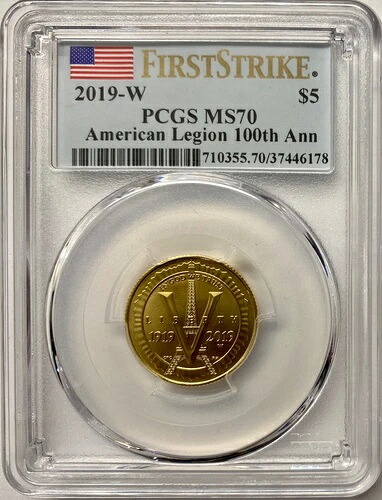 2019-W アメリカンレギオン100周年記念金貨 $5 PCGS MS-70 ファーストストライク|WORLD RESOURCE【KING店】