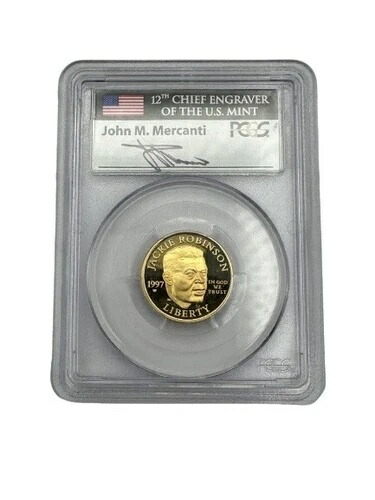1997-W ジャッキー・ロビンソン記念 5ドル金貨 PR69DCAM PCGS マーカンティ サイン入り 515,240円