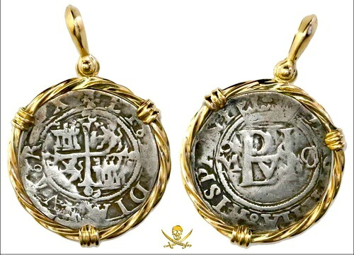 ペンダントジュエリー メキシコ 1/2 リアル 14KT 難破船宝物 海賊銀貨｜WORLD RESOURCE【KING店】