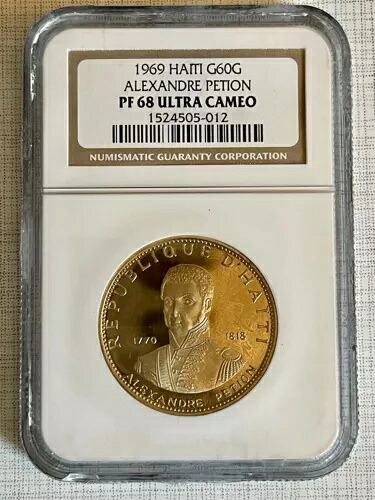 ハイチ 1969 アレクサンドル ペティオン 60 グールド 金貨 NGC PF68 ウルトラ カメオ Sku# 6310｜WORLD RESOURCE【KING店】
