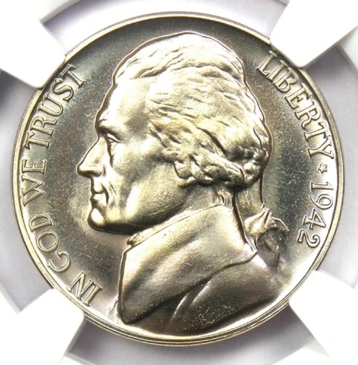 1942-P プルーフ ニッケル タイプ 1 ジェファーソン ニッケル 5C - NGC PR68 (PF68) - 価値 6,000 ドル!