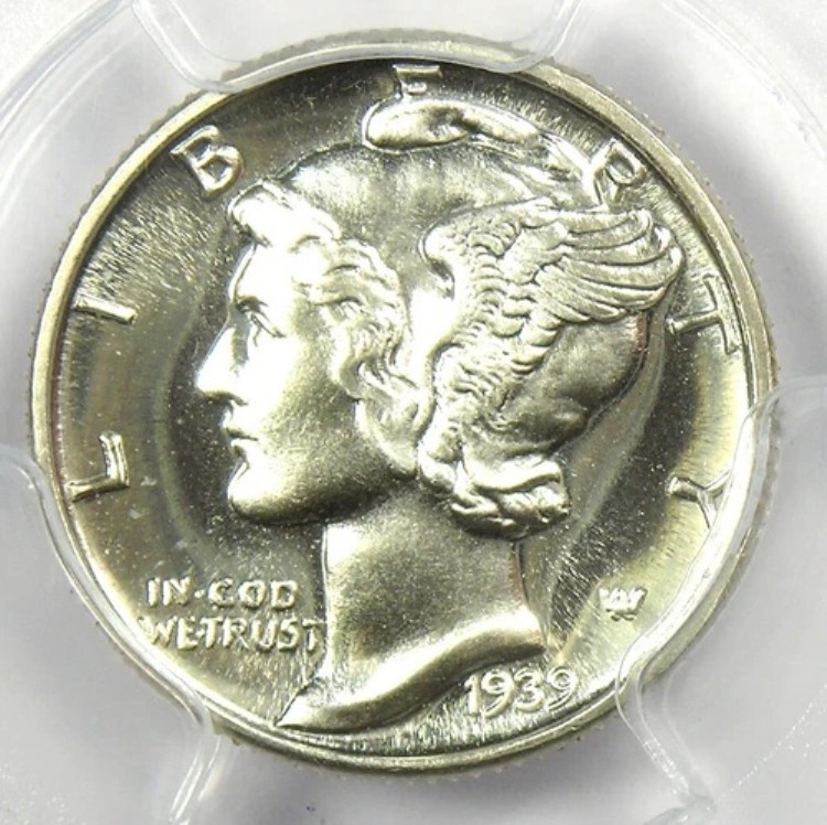1939年プルーフマーキュリーダイム10セントコイン - PCGS PR68（PF68）認定 - 1,800ドル相当
