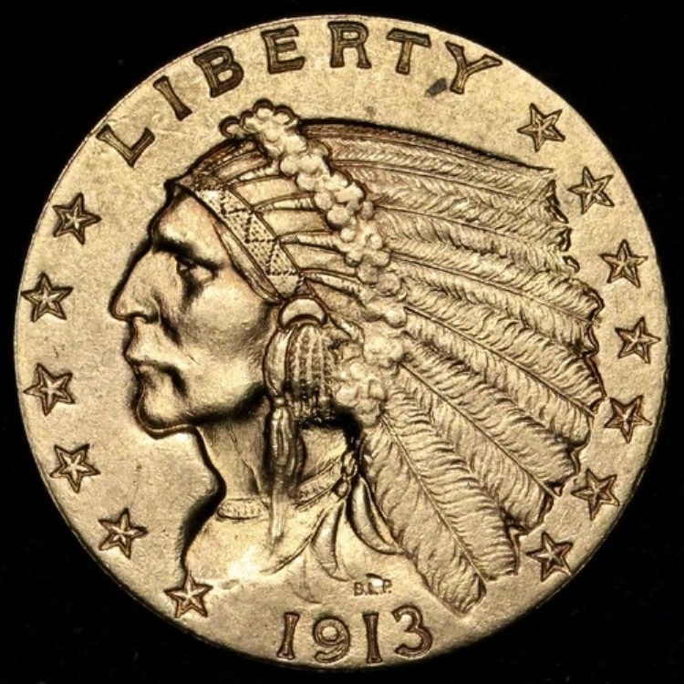 1913年 2.50ドル 金貨 インディアンクォーターイーグル 宝石 BU 未流通 MS E797 JHCD